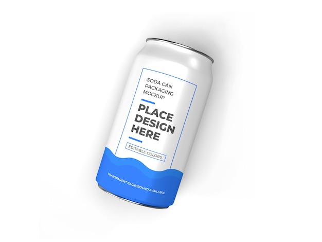 PSD soda can packaging mockup isolated