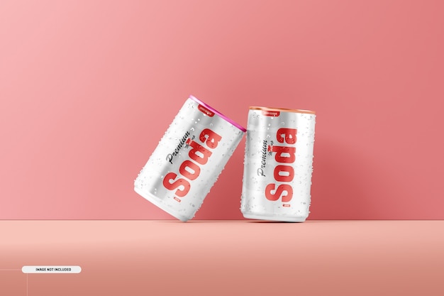 PSD mockup di lattine di soda