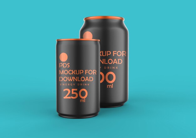 PSD soda cans mockup