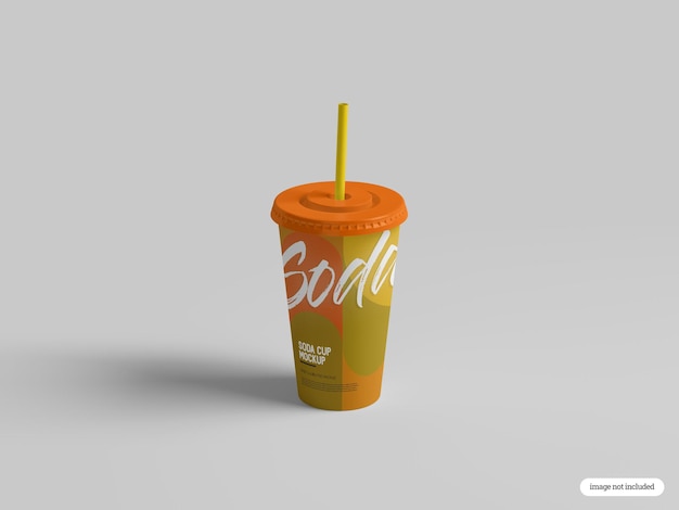 Realistic Mockup of a Soda Cup with or without Straw (FREE