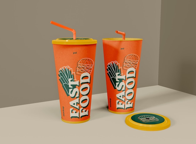 Soda cups mockup