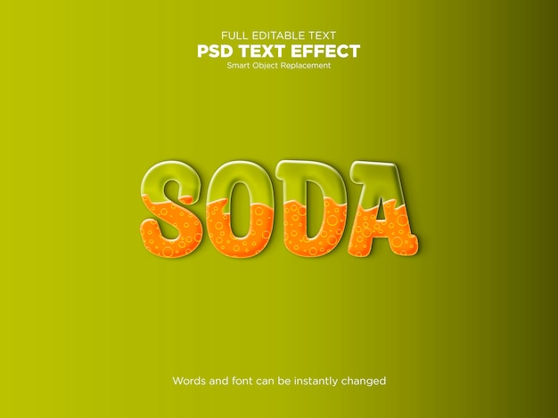 PSD effetto di testo modificabile soda