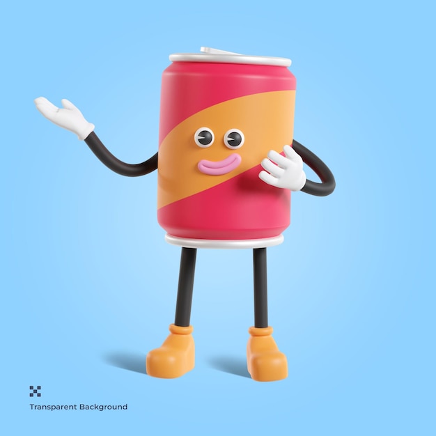 Soda Może Charakter Ilustracja 3d