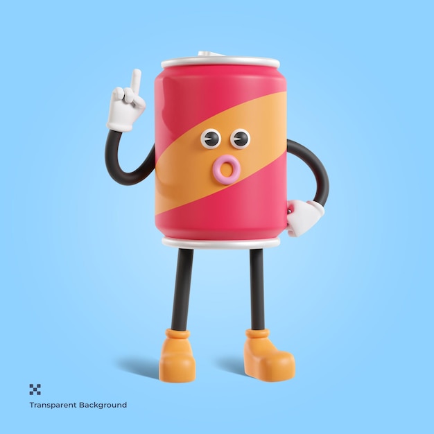 Soda Może Charakter Ilustracja 3d