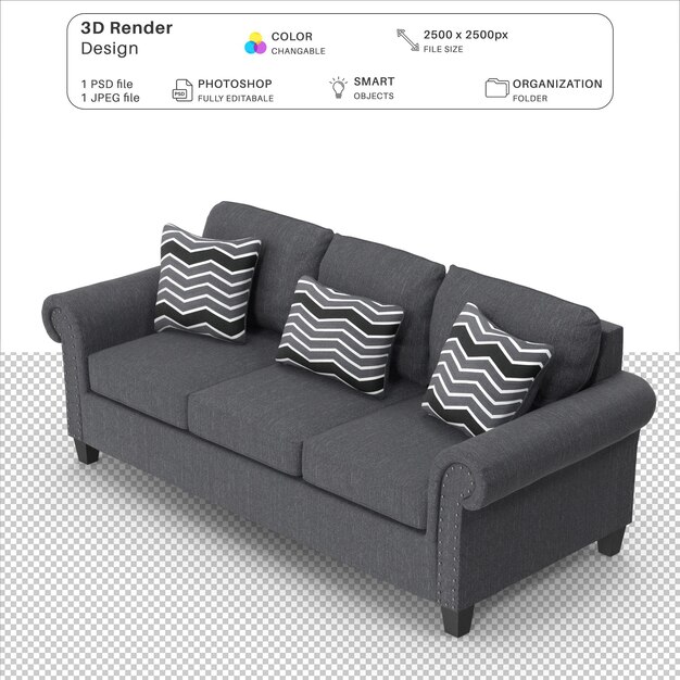 PSD sofa 3d modeling psd