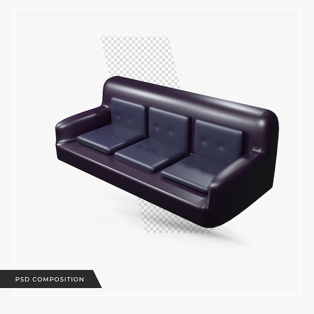 PSD sofa 3d realistic rendering