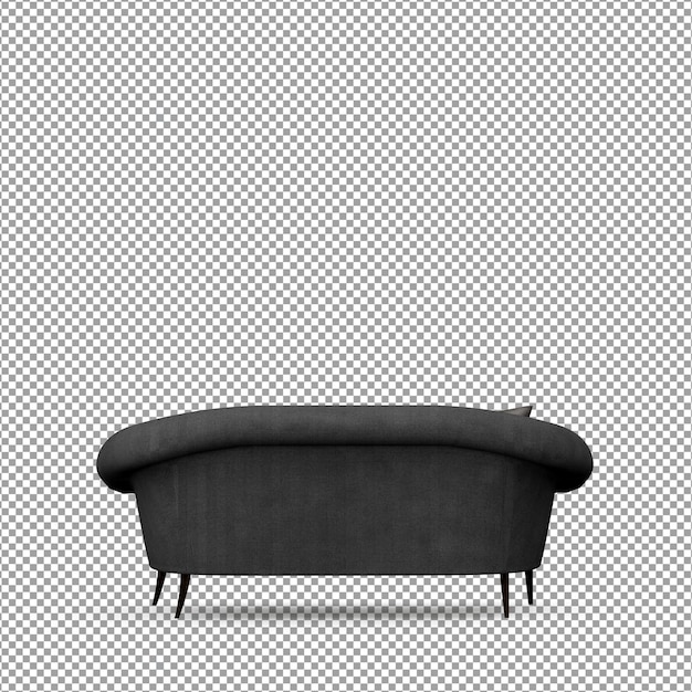 PSD sofa in 3d rendering isolated