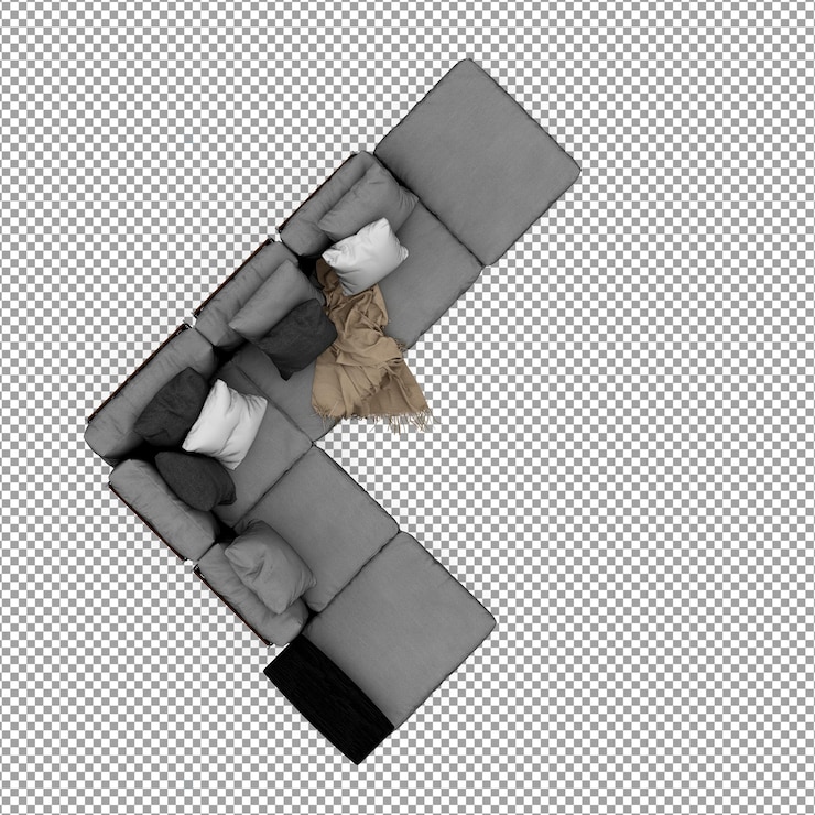 PSD диван в 3d-рендеринге изолированные