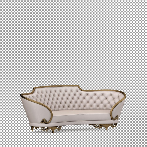 Sofa in 3d rendering isolated