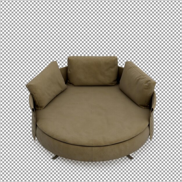 Sofa in 3d rendering isolated