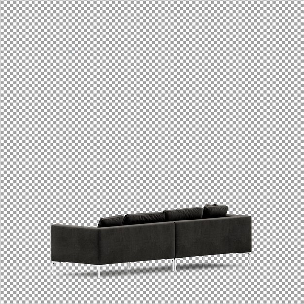 PSD sofa in 3d rendering isolated