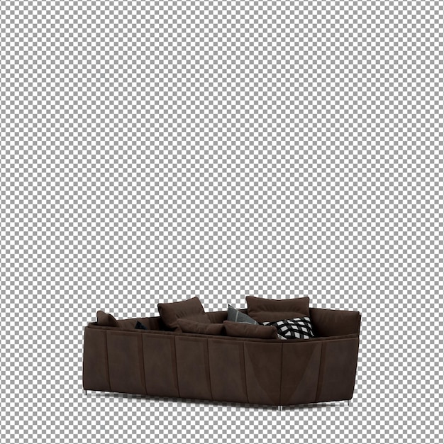 Sofa in 3d rendering isolated