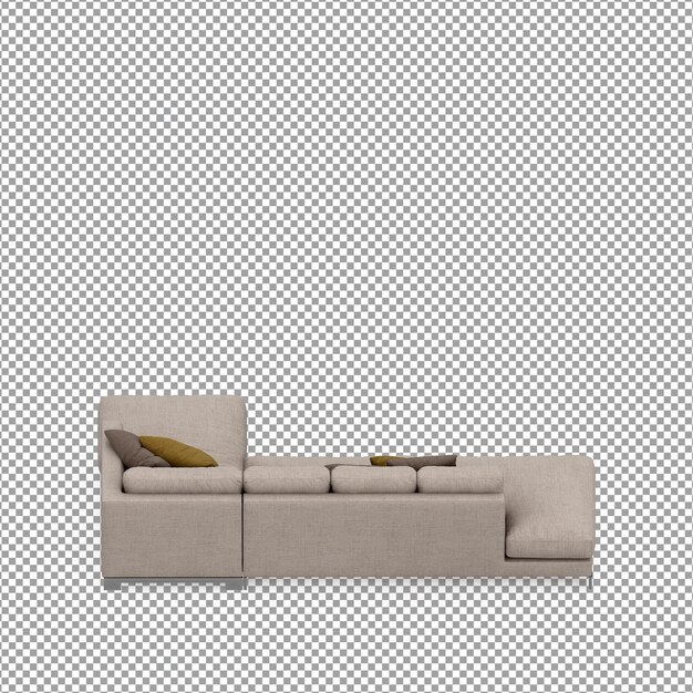 Sofa in 3d rendering isolated