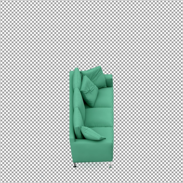 PSD sofa in 3d rendering isolated