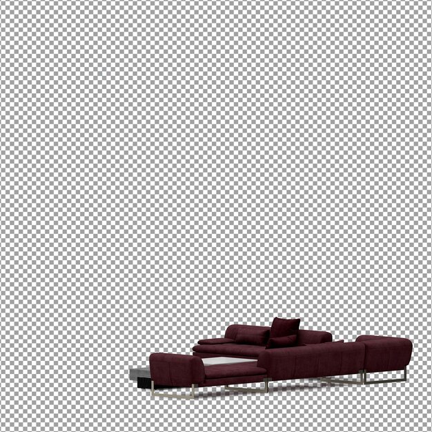 Sofa in 3d rendering isolated