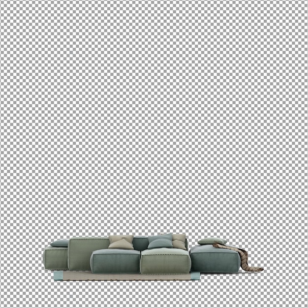 Sofa in 3d rendering isolated