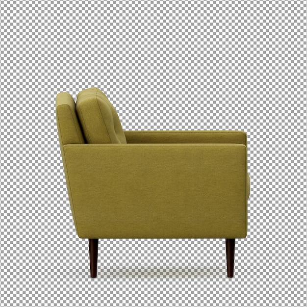 Sofa in 3D rendering isolated