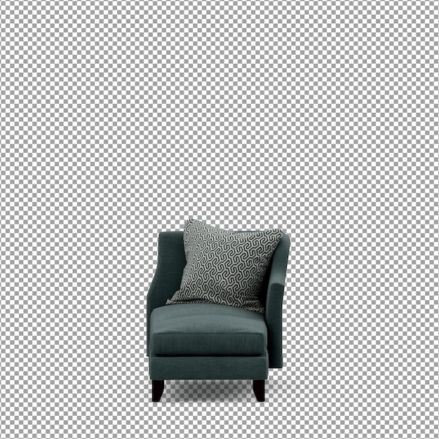 Sofa in 3D rendering isolated