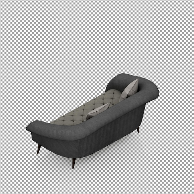 Sofa in 3d rendering isolated