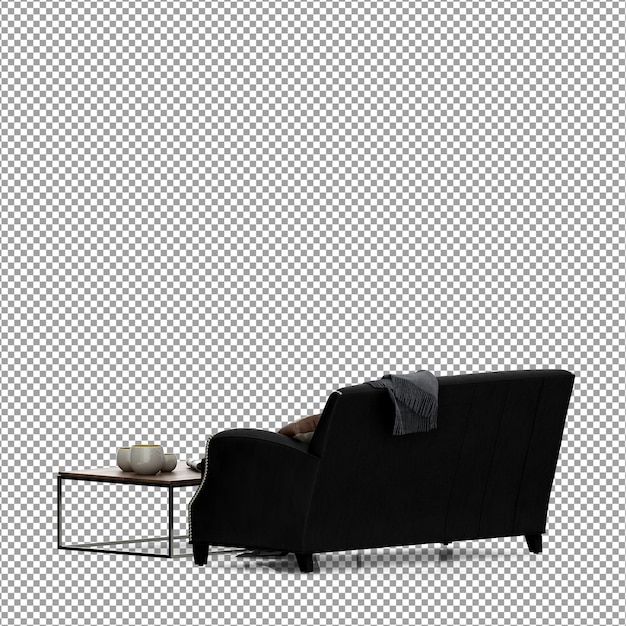 Sofa in 3d rendering isolated