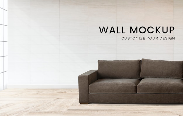 PSD sofa by a tiled wall