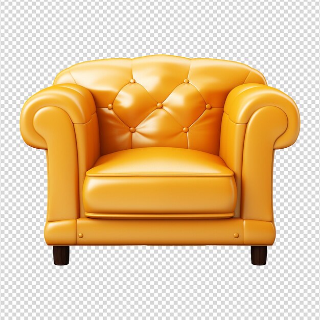 Sofa chair in 3d rendering chair isolated on transparent background