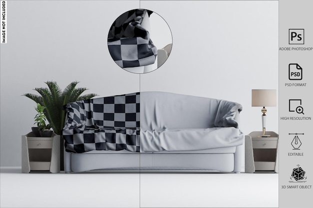 Sofa cover mockup