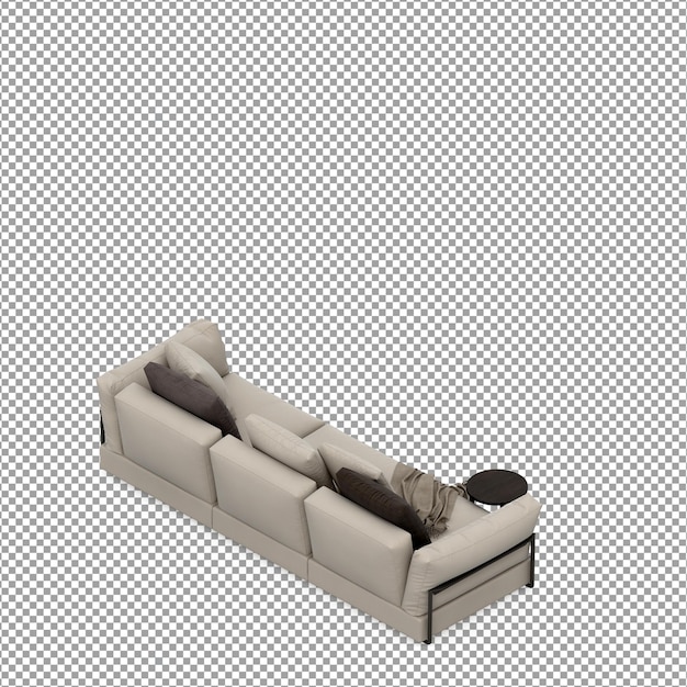 Sofa i 3D-rendering isolert