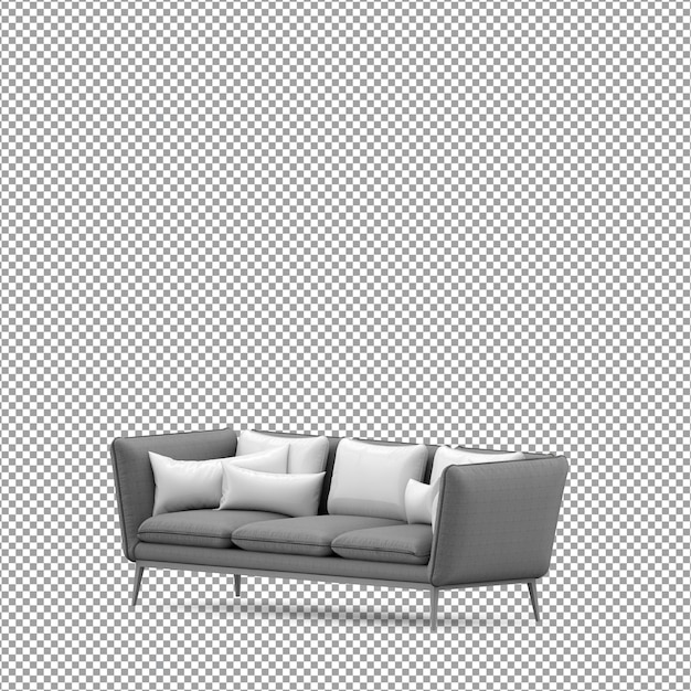 Sofa i 3D-rendering isolert