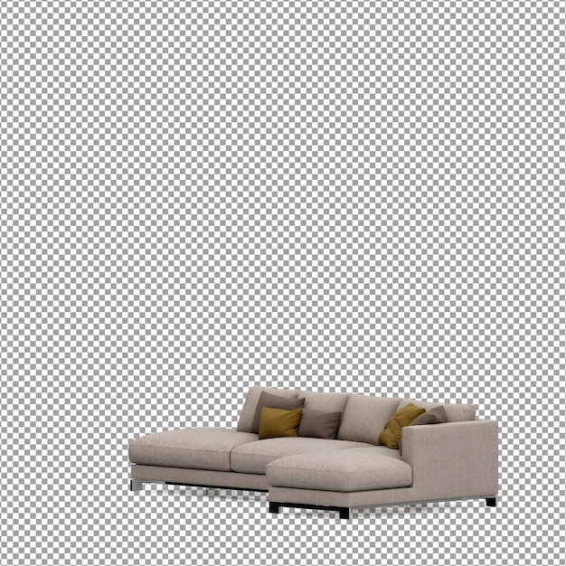 Sofa i 3D-rendering isolert