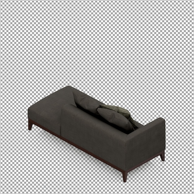 Sofa i 3D-rendering isolert