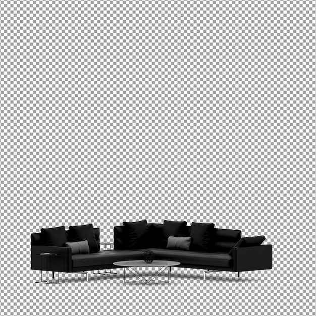 Sofa i 3D-rendering isolert