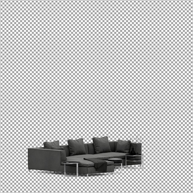 Sofa i 3D-rendering isolert