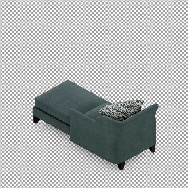 Sofa i 3D-rendering isolert