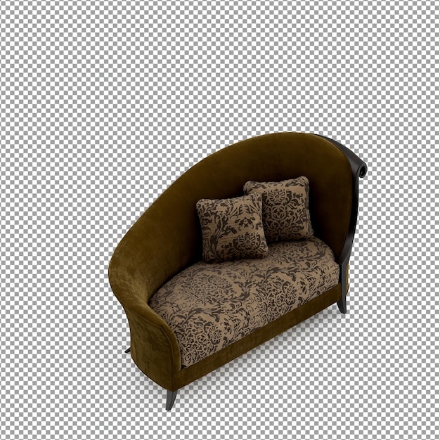 Sofa i 3D-rendering isolert