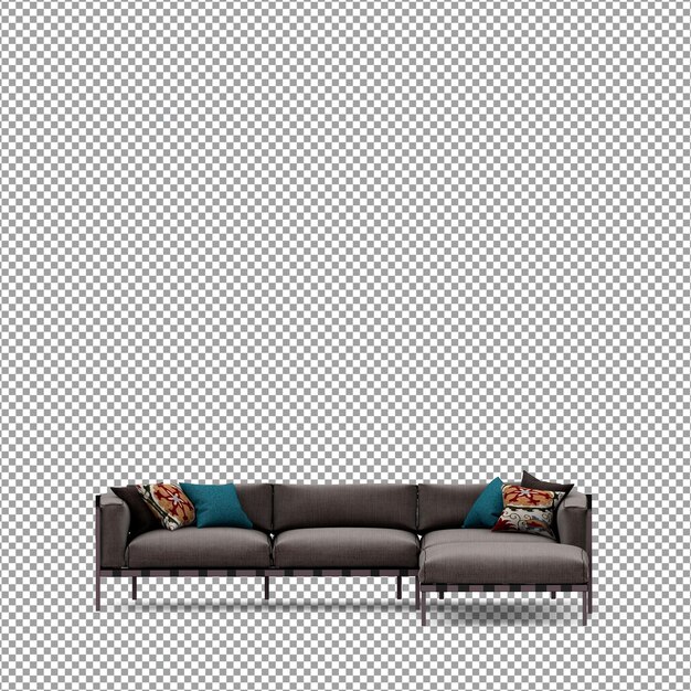Sofa in 3D-rendering geïsoleerd