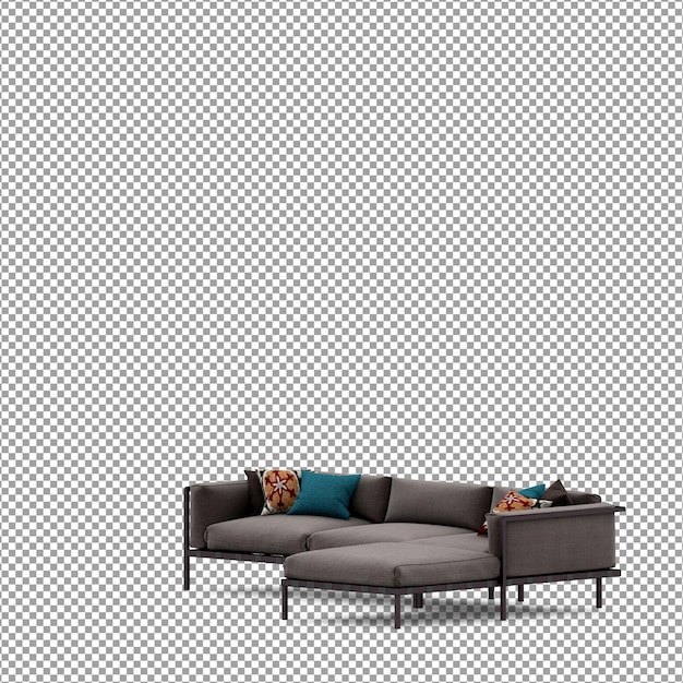 Sofa in 3D-rendering geïsoleerd