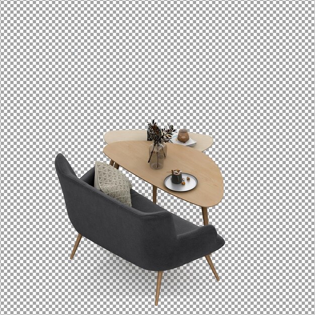 Sofa in 3d-rendering geïsoleerd