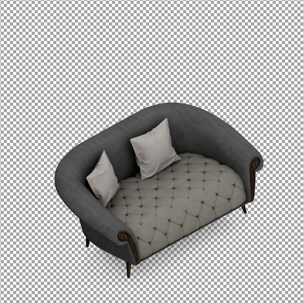 Sofa in 3D-rendering geïsoleerd
