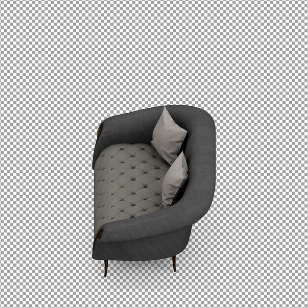 Sofa in 3D-rendering geïsoleerd