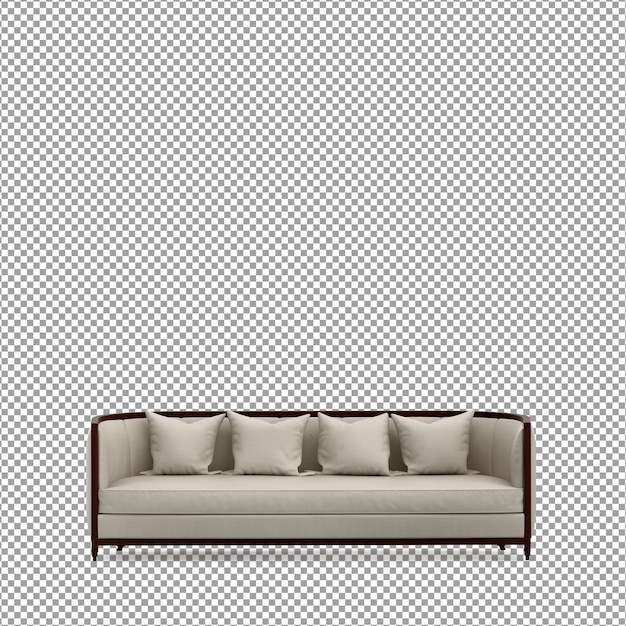 Sofa in 3D-rendering geïsoleerd