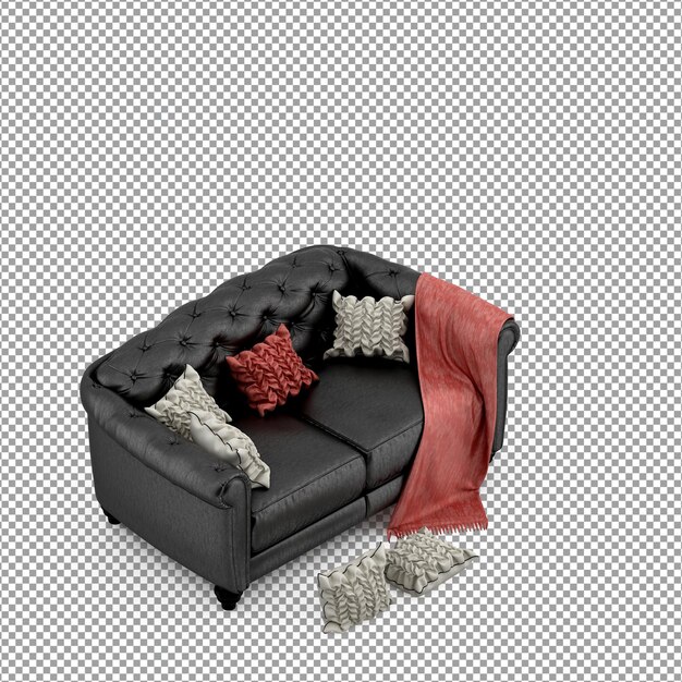 Sofa in 3d-rendering geïsoleerd