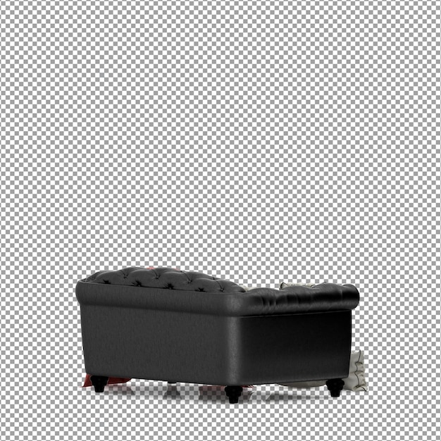 Sofa in 3D-rendering geïsoleerd