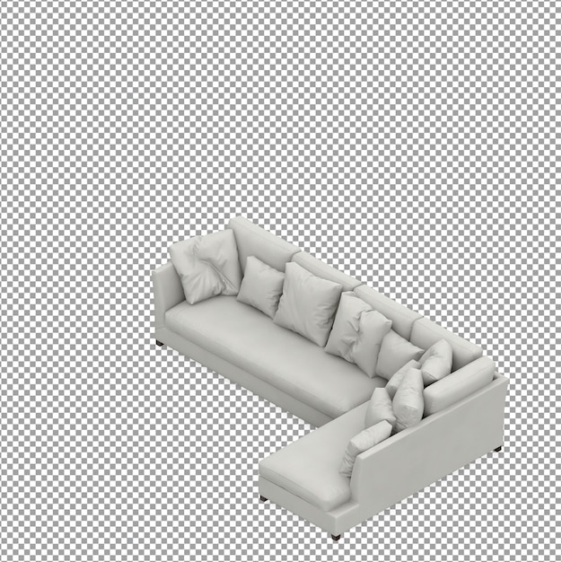 Sofa in 3d-rendering geïsoleerd