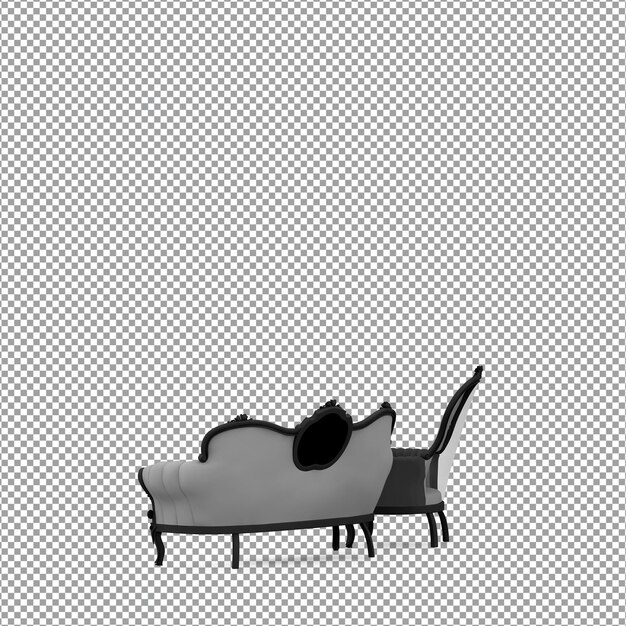 Sofa in 3D-rendering geïsoleerd