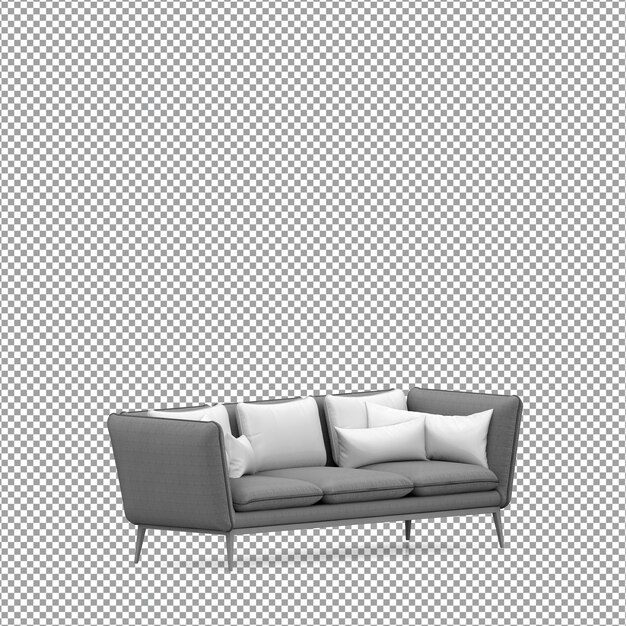 Sofa in 3D-rendering geïsoleerd