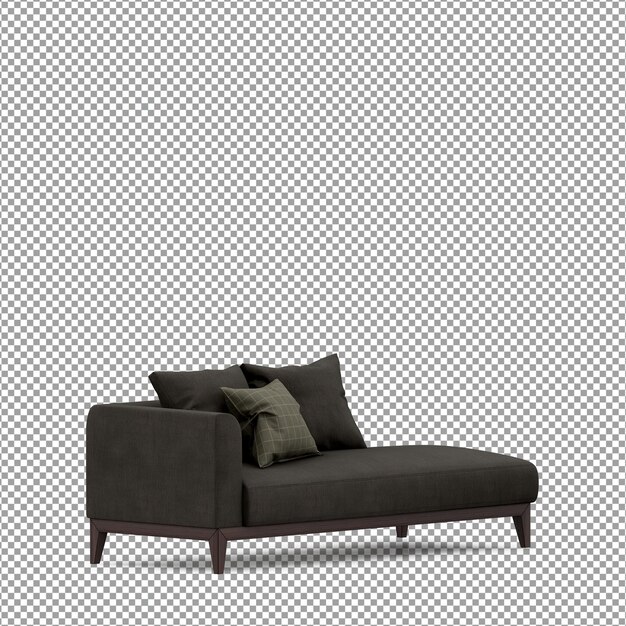 Sofa in 3D-rendering geïsoleerd