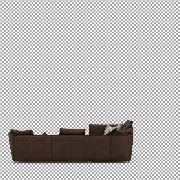 Sofa in 3D-rendering geïsoleerd