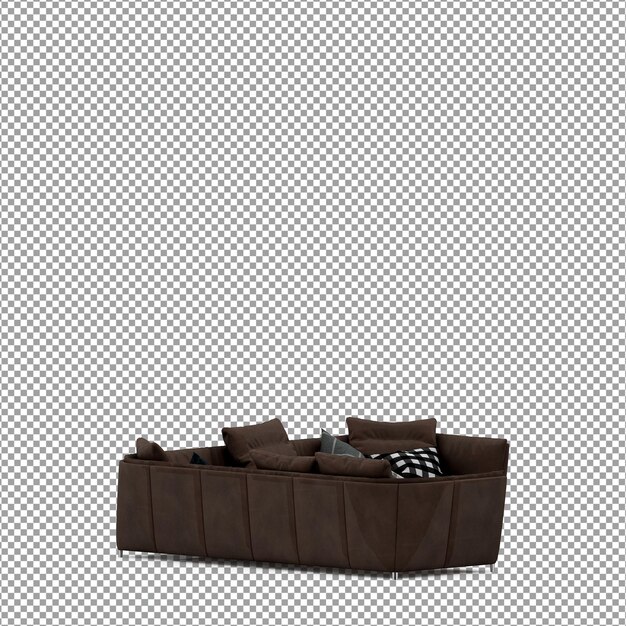 Sofa in 3D-rendering geïsoleerd