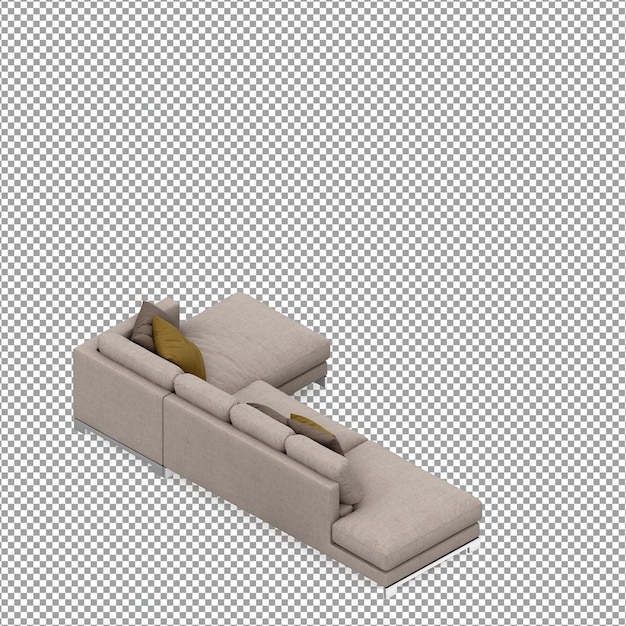 Sofa in 3d-rendering geïsoleerd